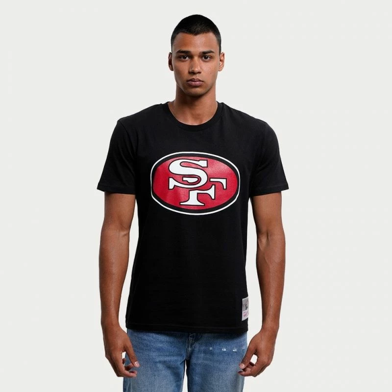 Majica za moške Mitchell & Ness z logotipom NFL ekipe San Francisco 49ers, črna