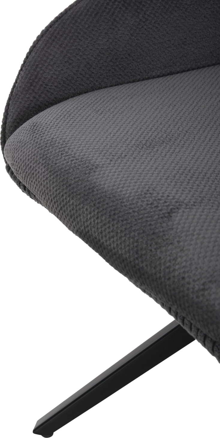 Jedilni naslanjač SHAI FH9844.03 sivo blago-črna kovinska osnova 61x63x93Hcm, set 2 kosov