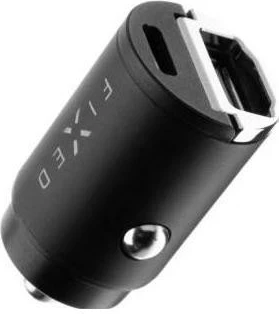 Avtomobilski polnilec Fixed USB-C/USB 30W, črn