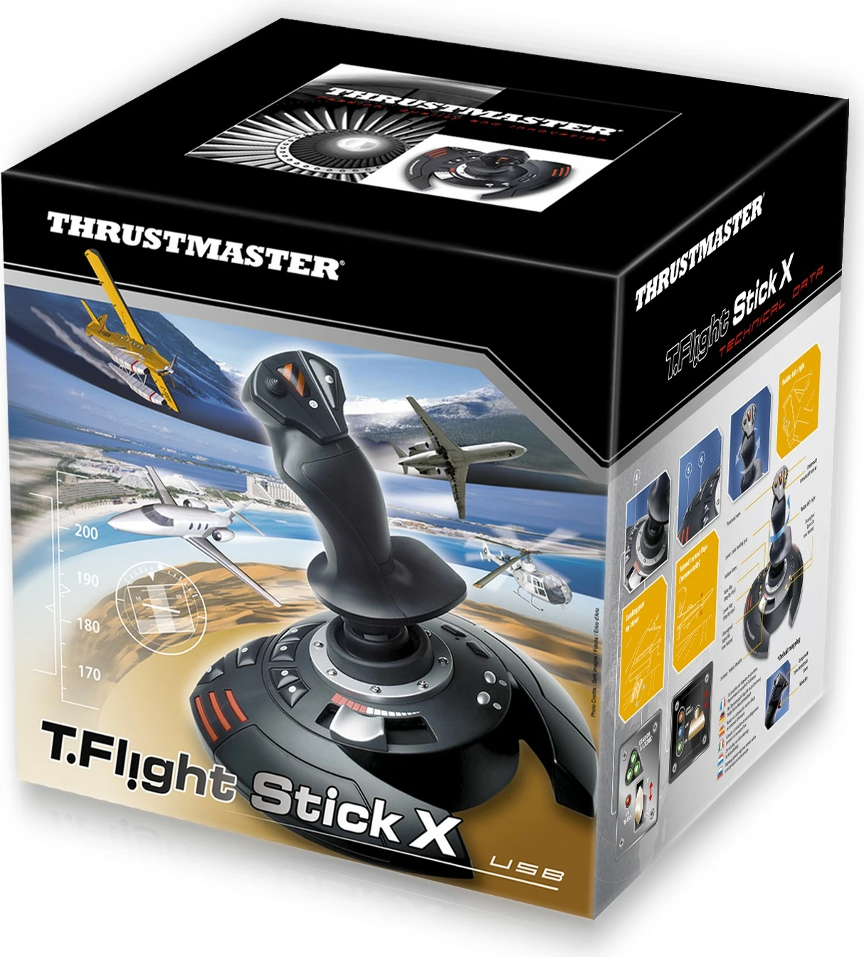 Joystick T.Flight Stick X, 12 gumbov, USB, črn/rdeč/srebrn