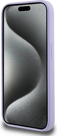 Silikonski ovitek Karl Lagerfeld Karl&Choupette Heads Ring MagSafe za iPhone 15 Pro, vijoličen