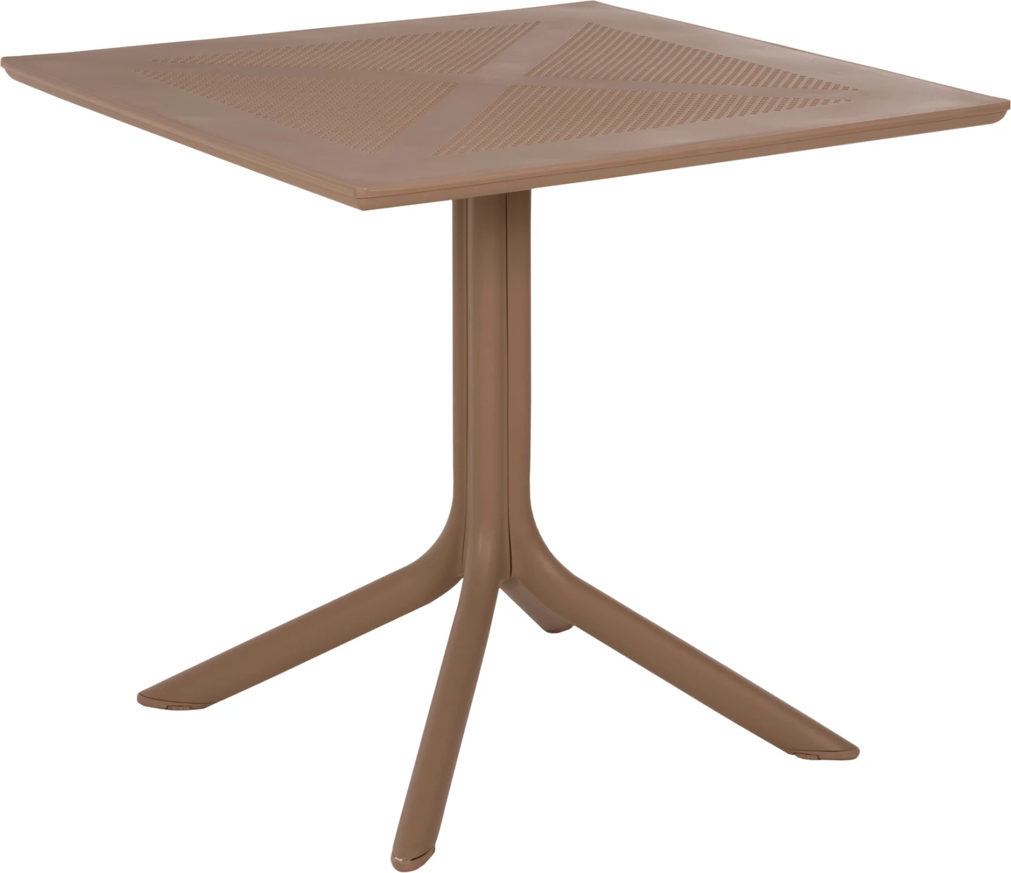 Kvadratna miza iz polipropilena za zunanje prostore LUNAR FH5930.14 kapučino 80x80x75Hcm