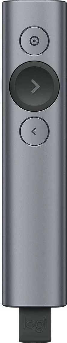 Daljinski upravljalnik za predstavitve Spotlight Logitech, Bluetooth/RF, USB, 30 m, siv