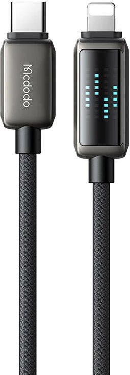 Kabel USB-C v Lightning, 1,2 m, 36W, LED zaslon, Mcdodo CA-2630, črn