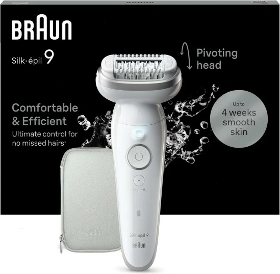 Epilator z 40 pincetami, MicroGrip, brezžičen, siv/bel Braun Silk-épil 9 BR2-225328