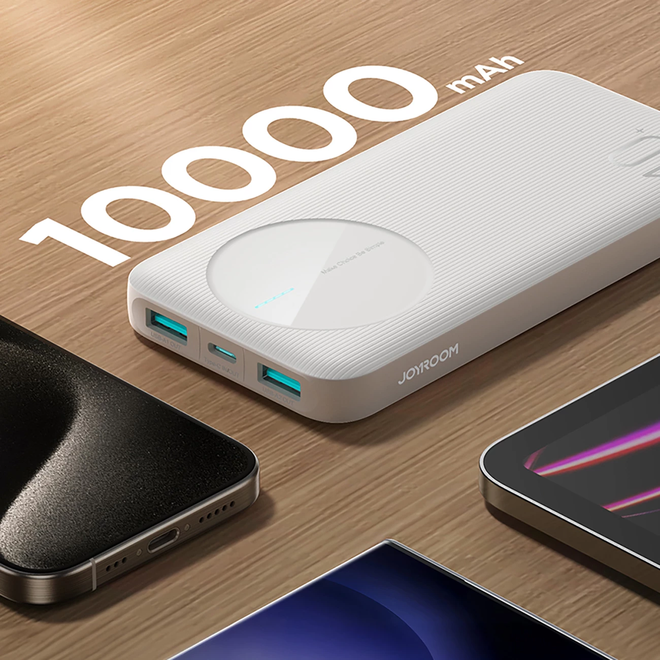 Prenosni polnilec Joyroom JR-PBF12, 10.000 mAh, 3 izhodi, bel