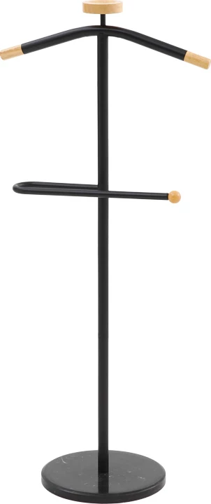 Obešalnik za oblačila, kovina in les, črno-naraven, 30x111 cm Jolma