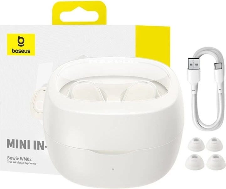 Brezžične slušalke Bowie WM02, Baseus, True Wireless, bele