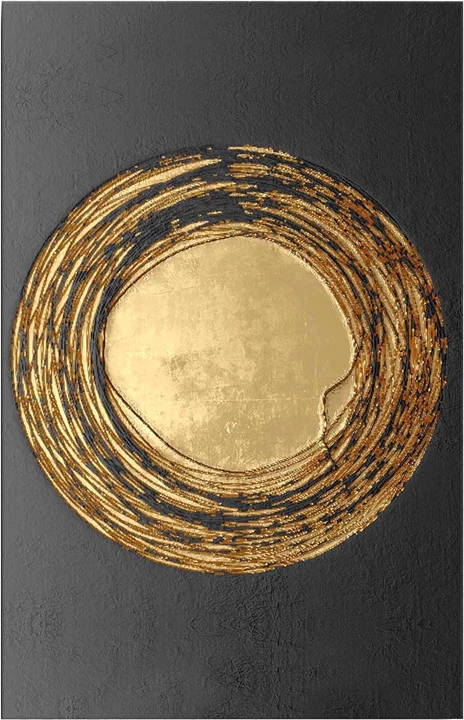 Slika na platnu, digitalni tisk, zlata in črna, 40x3x70 cm Zesan