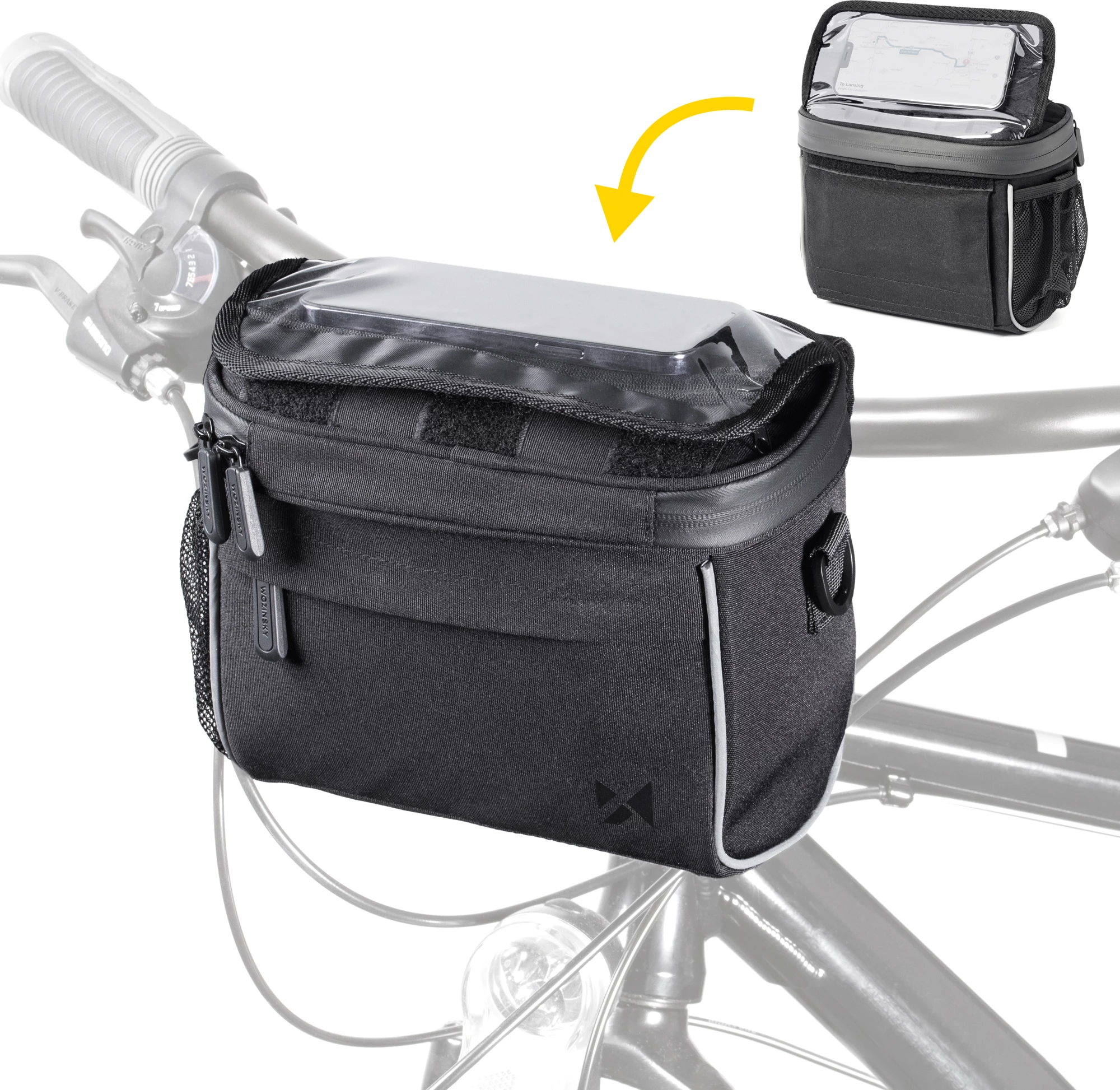 Torba za krmilo/ramenska torba za kolo Wozinsky WBHBB-01, 4 L, črna