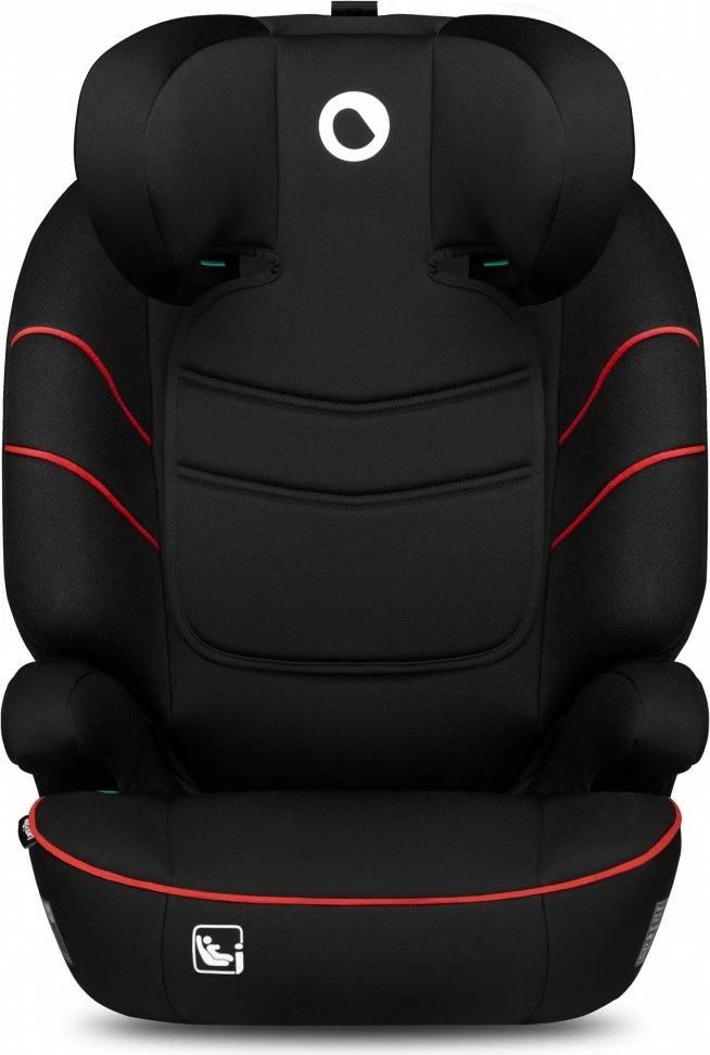Otroški sedež za avtomobil Lionelo Hugo i-Size, 15–36 kg, črno-rdeč