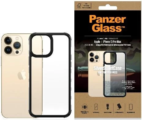Zaščitni ovitek ClearCase PanzerGlass za iPhone 13 Pro Max, prozoren in črn