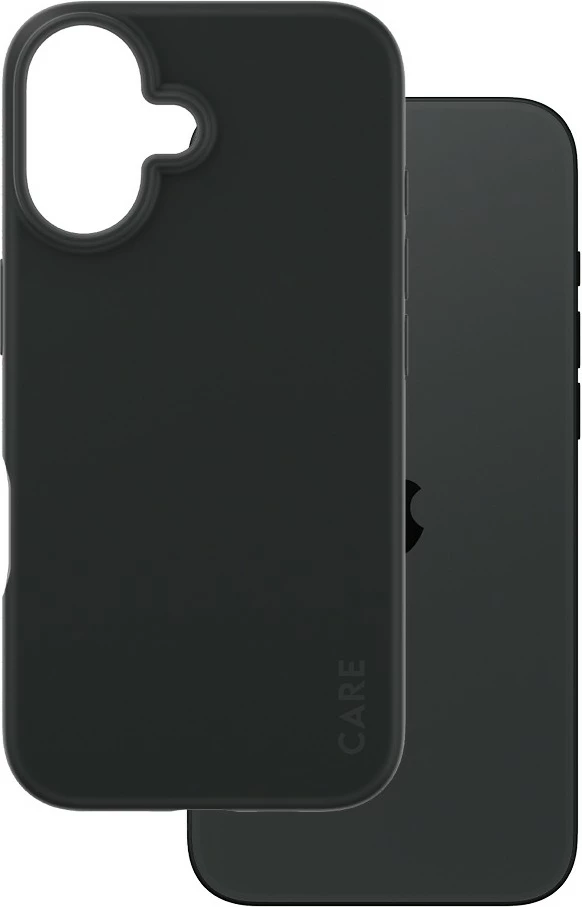 Zaščitni ovitek CARE Case Fashion za iPhone 16, PanzerGlass, silikon, črn