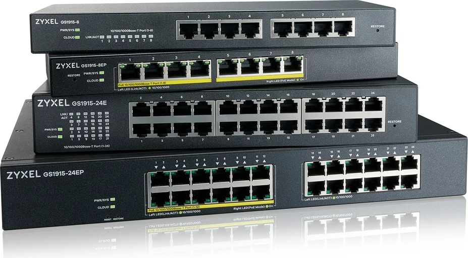 Upravljen L2 Gigabit Ethernet stikalo Zyxel GS1915-24E, črno