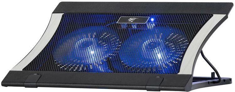 Hladilna podloga za prenosnik Havit HV-F2051, 2 ventilatorja, 5 ravni, črna
