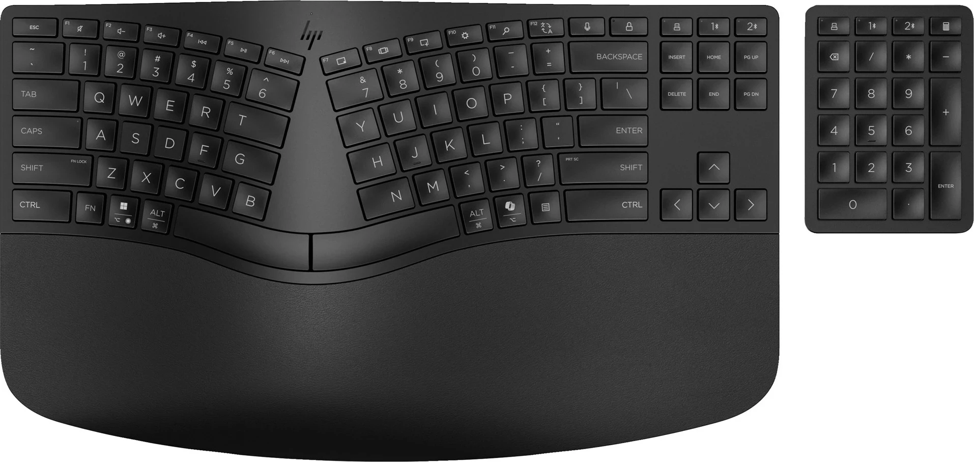 Brezžična ergonomska tipkovnica HP 960, membranska, QWERTY, črna