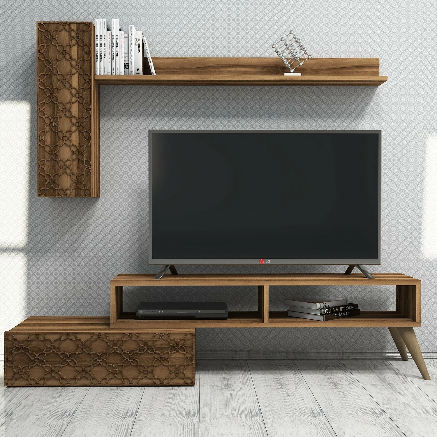Set komode za TV Planet, Hanah Home, barva oreh