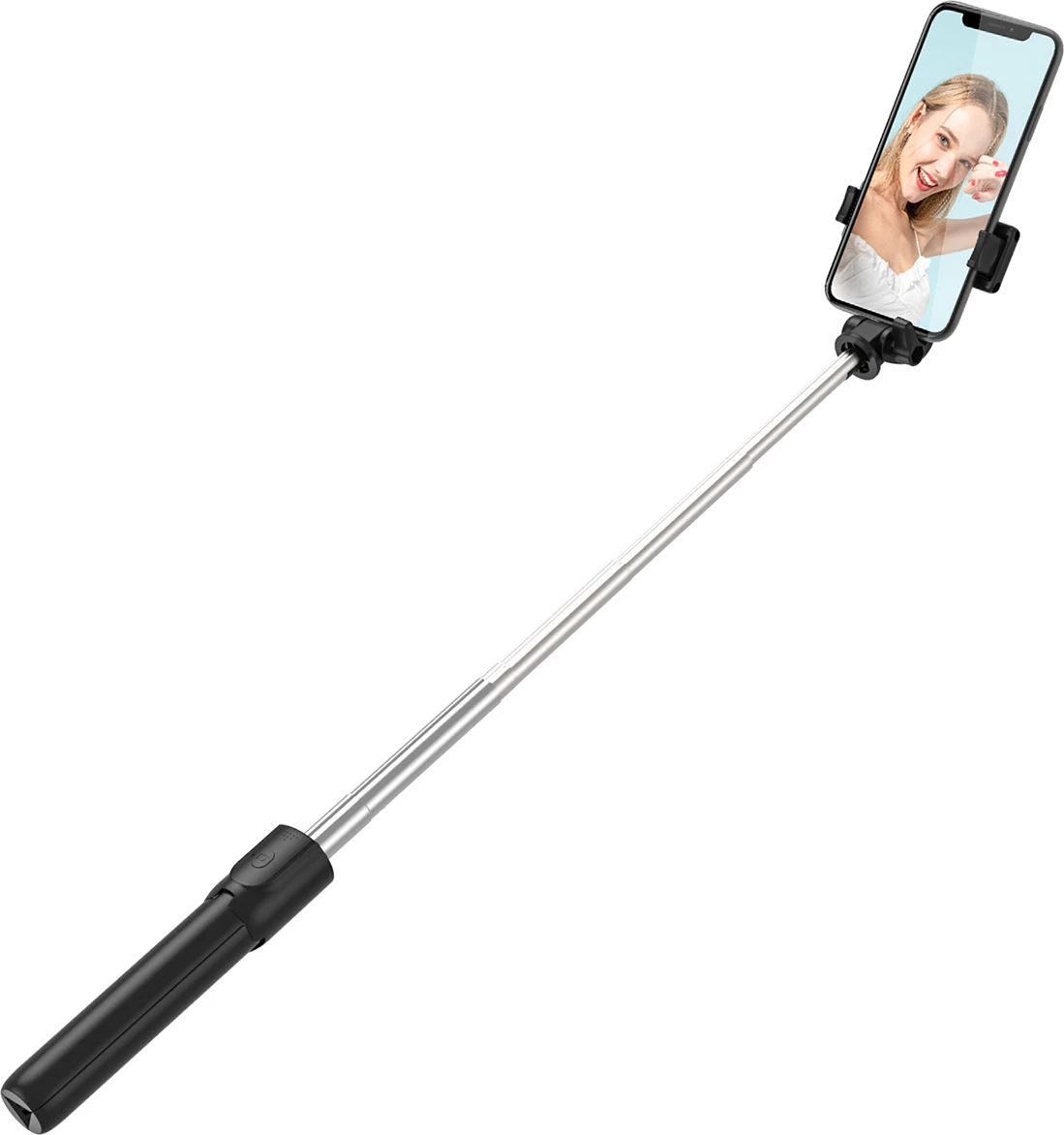 Selfie palica s trikotnikom Hurtel WRY1S, za telefon, 67 cm, črna