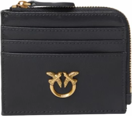 Denarnica iz prave kože Pinko, temno mornarsko modra