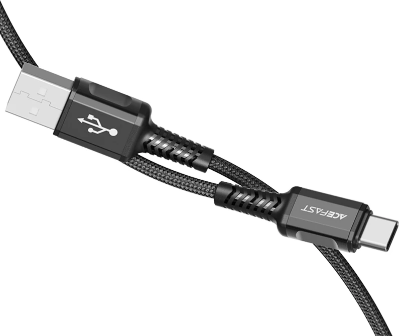 USB kabel Acefast C1-04, 1,2 m, 3 A, QC, črn