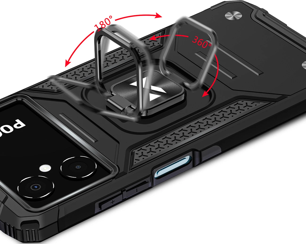 Ovitek z obročkom in stojalom Ring Armor za Samsung Galaxy A03, Wozinsky, črn