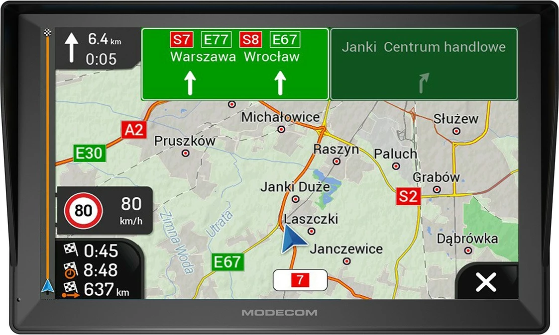 GPS navigator za tovornjake MODECOM FREEWAY CX 9.3 iGO, 9‑palčni zaslon, Evropa, 16 GB, 512 MB RAM, USB‑C, enoletna posodobitev