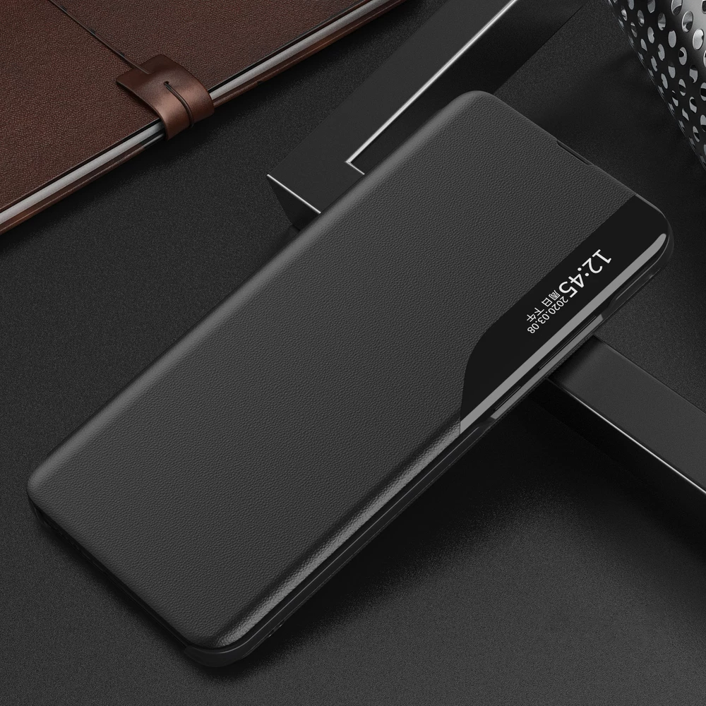 Ovitek Eco Leather View Hurtel za Xiaomi Redmi Note 11 Pro+ 5G / 11 Pro 5G / Mi 11i HyperCharge / Poco X4 NFC 5G, črn