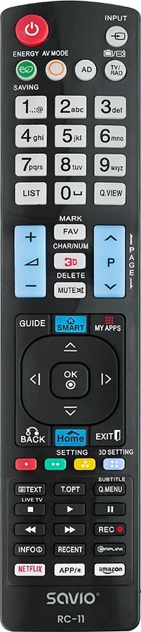 Telekomanda Savio RC-11, črna