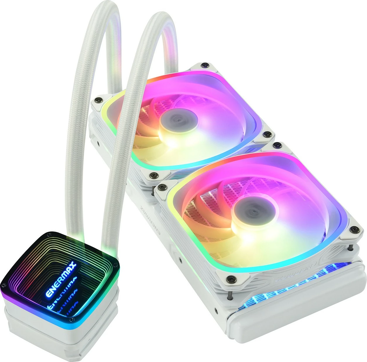 Vodeno hlajenje 240 mm, RGB, belo Enermax Aquafusion ADV ELC-AQFA240-SQA-W