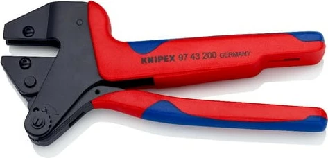 Klešče za stiskanje Knipex Crimp-Systemzange, 200 mm, rdeče/modre