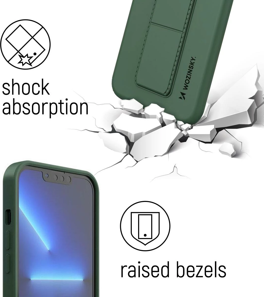 Ovitek za telefon z nosilcem Wozinsky Kickstand Case za Samsung Galaxy A72 4G, silikonski, moder