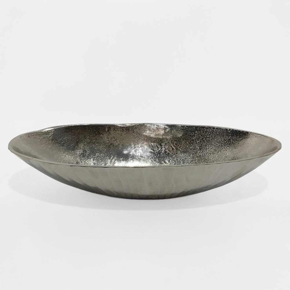 Dekorativna posoda CIOTO, aluminij, srebrna, 43x18x9 cm