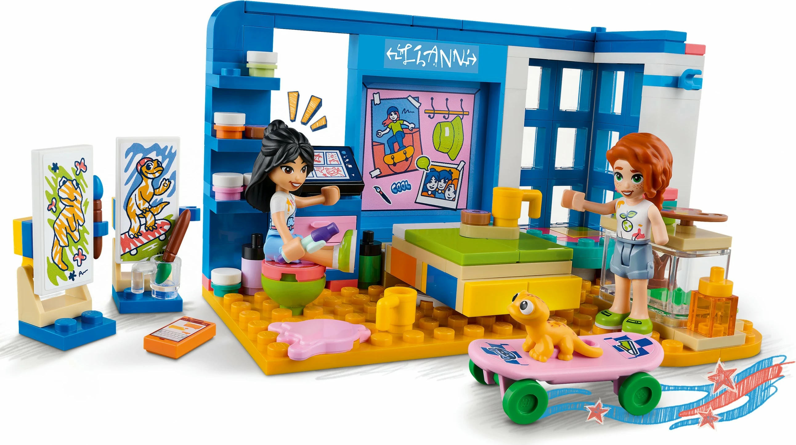 Set za gradnjo Liannina soba, LEGO Friends 41739, 204 kosi, večbarven