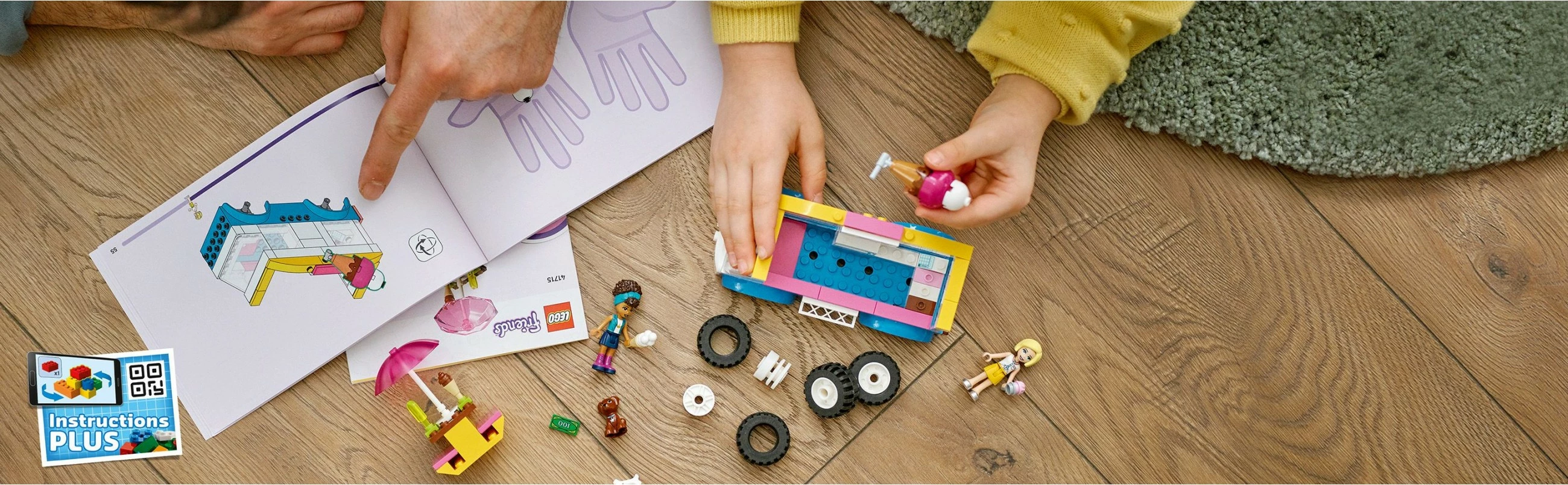 Set za sestavljanje z avtodomom za sladoled LEGO Friends 41715, 84 kosi, večbarven