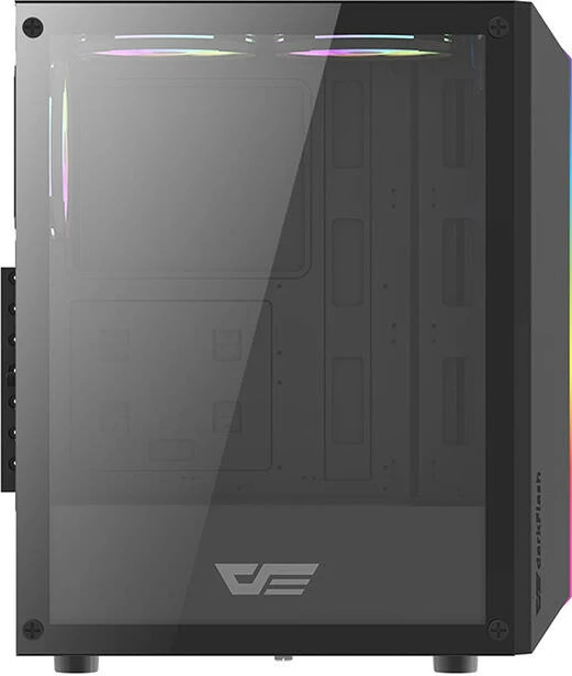 Ohišje Darkflash DK151 z LED, 3 RGB ventilatorji, črno