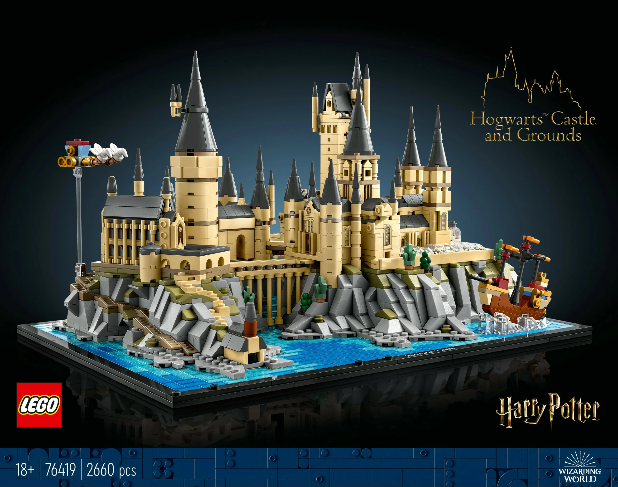 Set kipa gradnje Hogwarts™ Castle and Grounds, 2.660 kosov, večbarvno