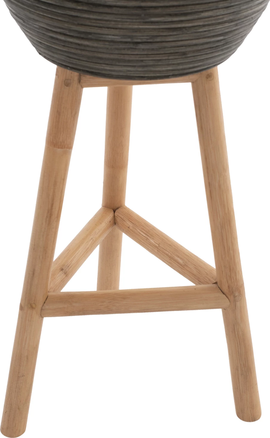 Cvetlični lonec iz ratana z bambusovimi nogami FH7815 31x30x80Hcm. Naravno-zelena