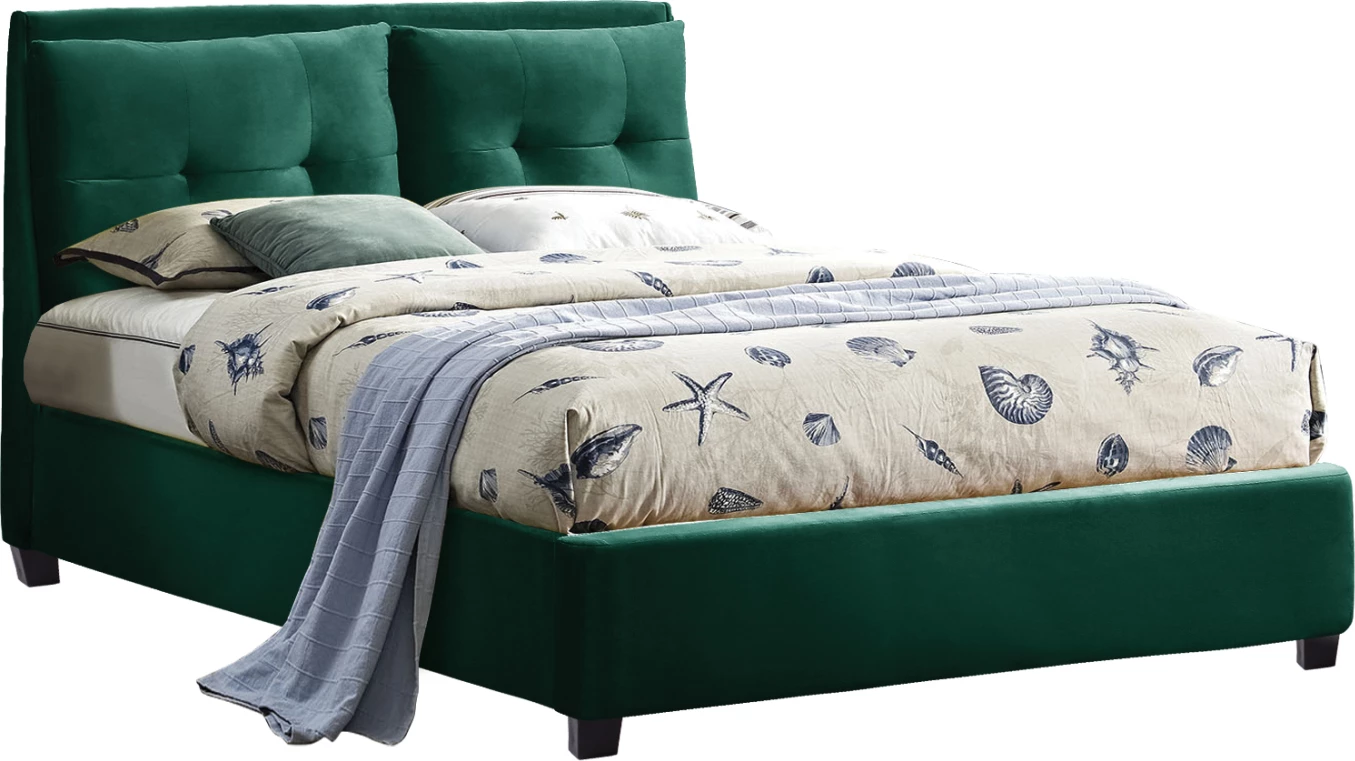 BILLIE postelja v cipresno zeleni žametni barvi FH551.13 160x200
