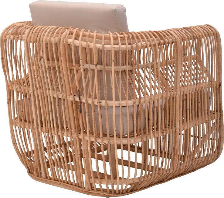 Fotelja iz rattan-a Fajole, naravna/bež, 86x86x66 cm