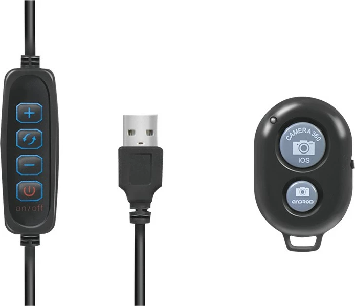 LED obročna luč za vloge in ličenje LogiLink AA0152, držalo za telefon, 700 lm, 17,8 cm, USB
