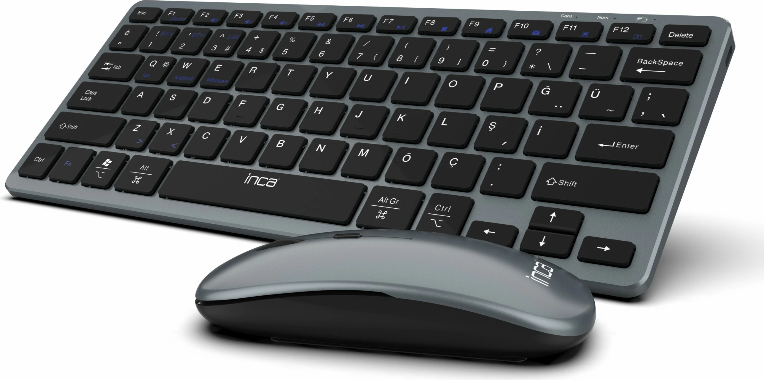 Set brezžične tipkovnice in miške Inca IBK-572BT, Bluetooth 3.0/5.0, črn