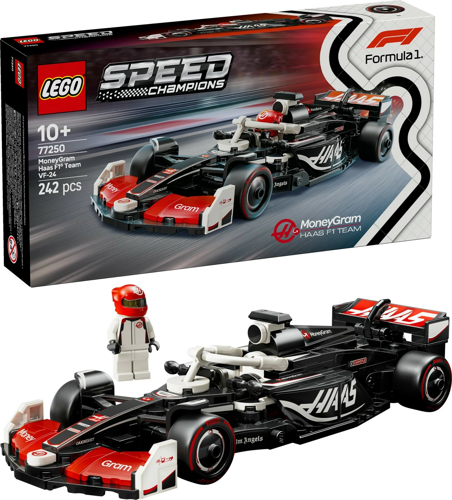 Model dirkalnika MoneyGram Haas F1 Team VF-24, 242 kosov, večbarven