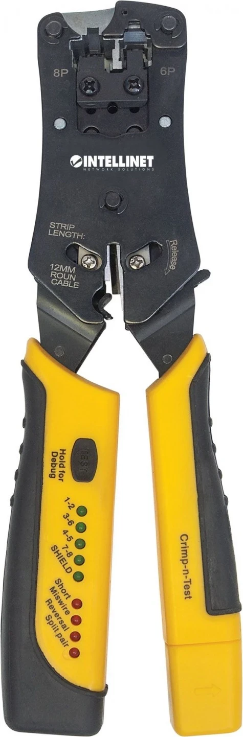 Profesionalno orodje za krimpanje RJ vtičev in testiranje kablov Intellinet 780124