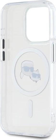 Ovitek IML z motivom Karl & Choupette, MagSafe za iPhone 15 Pro, bel — Karl Lagerfeld