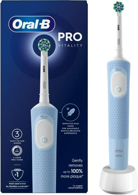 Električna zobna ščetka Braun Oral-B Vitality Pro D103, za odrasle, 3 načini čiščenja, vijolična