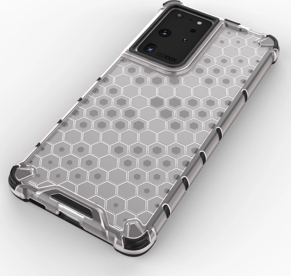 Ovitek Hurtel Honeycomb za Samsung Galaxy S22 Ultra, prozoren