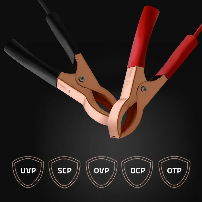 Pametni mikroprocesorski polnilec Qoltec 52492, 12V, 2A, regeneracija celic, LCD, črn