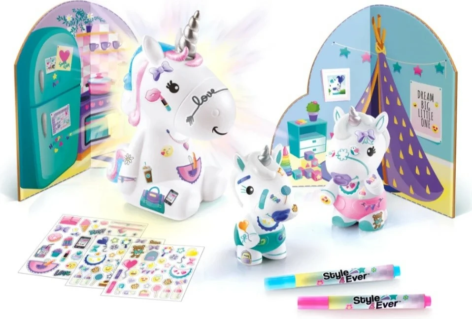 Set DIY svetlečih figur enorogov, Epee Glowing Decorozes, EP60047, večbarven