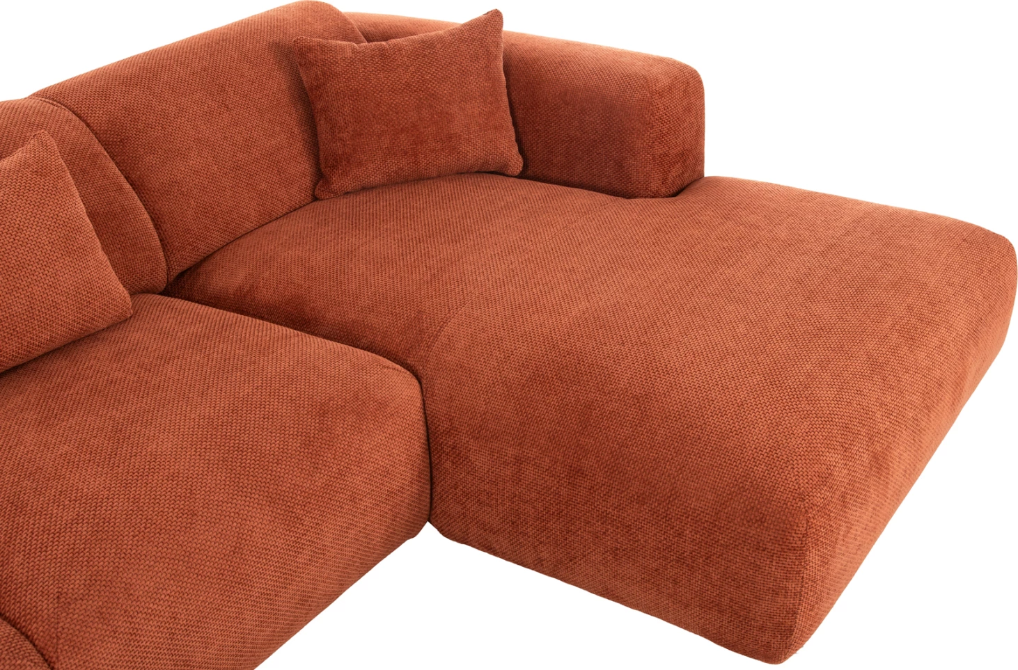 Kotna sedežna garnitura (levi) BRICKEN FH3275.03L opečno rdeča tkanina 110-282x98-160x72Hcm