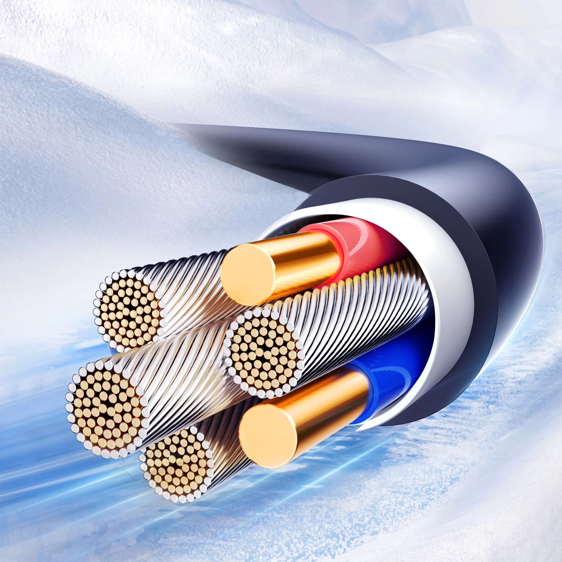 Spiralni kabel USB-A na USB-C Joyroom S-A43 Crystal-Clear Series, 1,5 m, 3A, črn